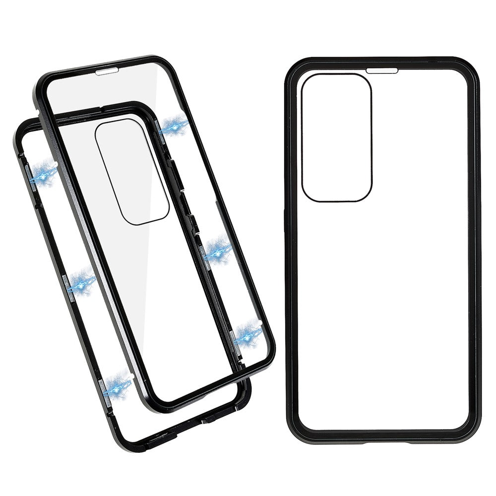 For Samsung Galaxy S23 Full Body Case Magnetic Tempered Glass Double-Sided Phone Case