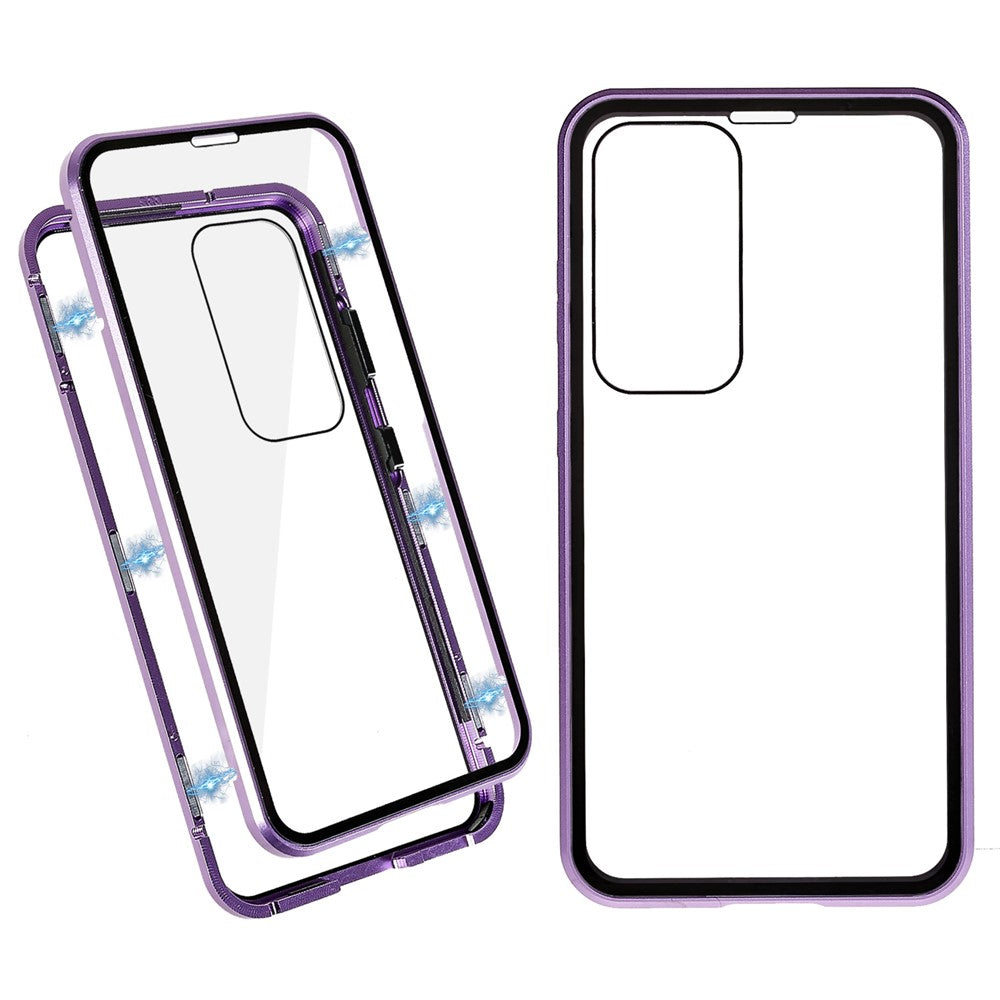 For Samsung Galaxy S23 Full Body Case Magnetic Tempered Glass Double-Sided Phone Case