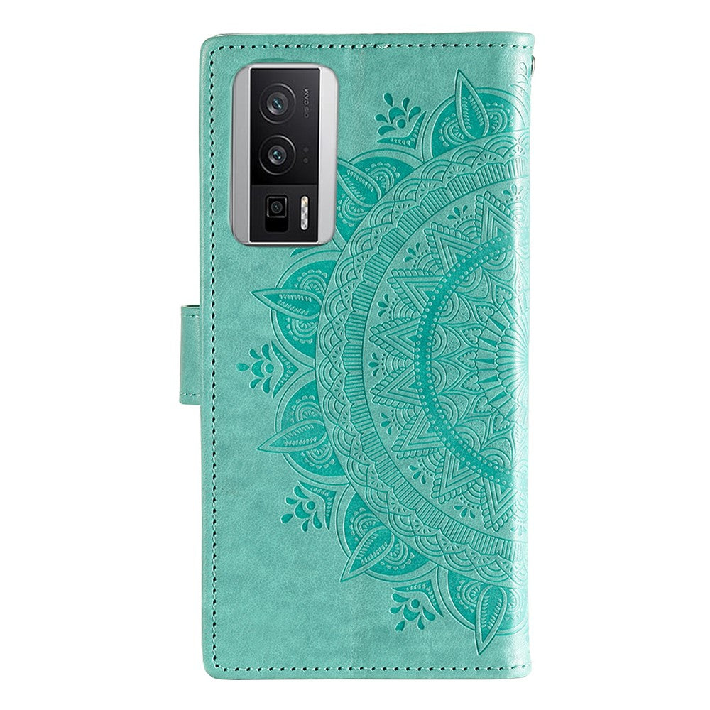 For Xiaomi Poco F5 Pro 5G / Redmi K60 Pro 5G / K60 5G Cell Phone Shell Imprinted Mandala Flower Pattern Wallet Stand Phone Case