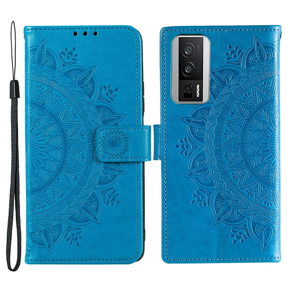 For Xiaomi Poco F5 Pro 5G / Redmi K60 Pro 5G / K60 5G Cell Phone Shell Imprinted Mandala Flower Pattern Wallet Stand Phone Case