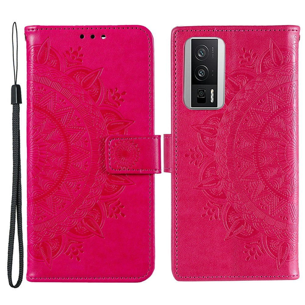 For Xiaomi Poco F5 Pro 5G / Redmi K60 Pro 5G / K60 5G Cell Phone Shell Imprinted Mandala Flower Pattern Wallet Stand Phone Case