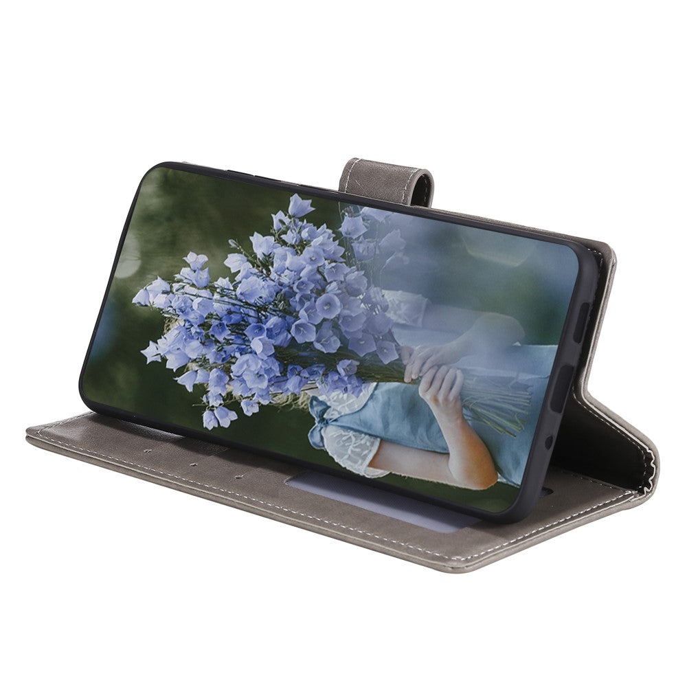 Xiaomi 13 Lite / Civi 2 5G Läderfodral med präglad mandala och blommönster, plånboksfodral med rem