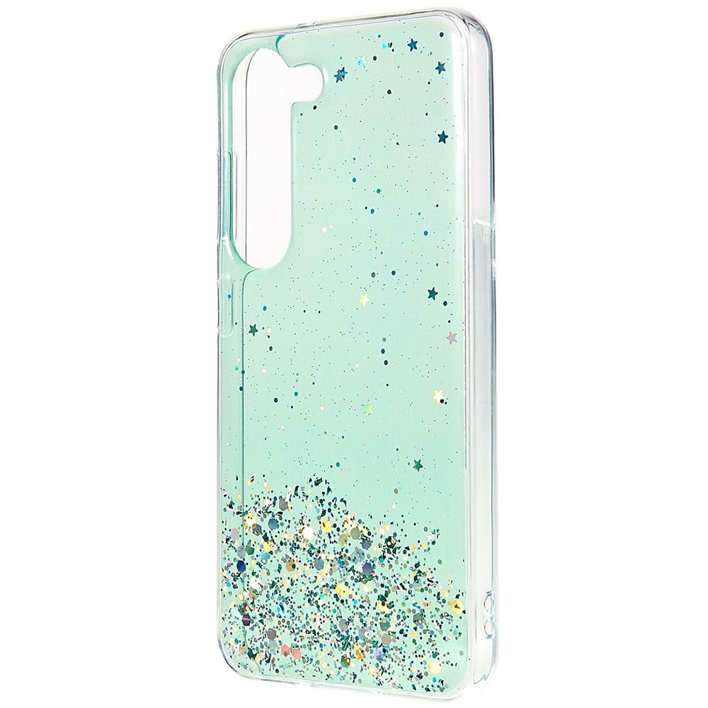 For Samsung Galaxy S22 5G Starry Sky Sparkle Epoxy Phone Case Soft TPU Protective Back Cover