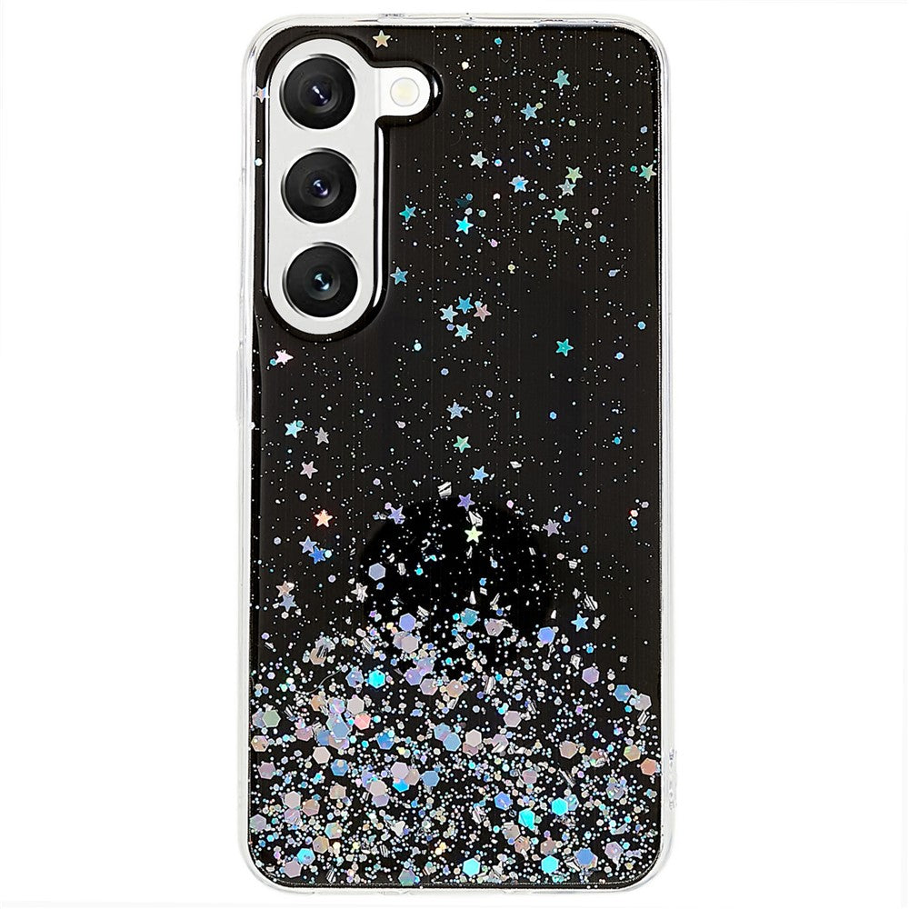 For Samsung Galaxy S22 5G Starry Sky Sparkle Epoxy Phone Case Soft TPU Protective Back Cover