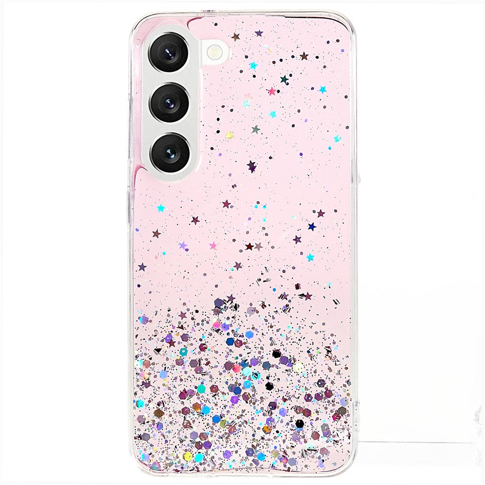 For Samsung Galaxy S22 5G Starry Sky Sparkle Epoxy Phone Case Soft TPU Protective Back Cover