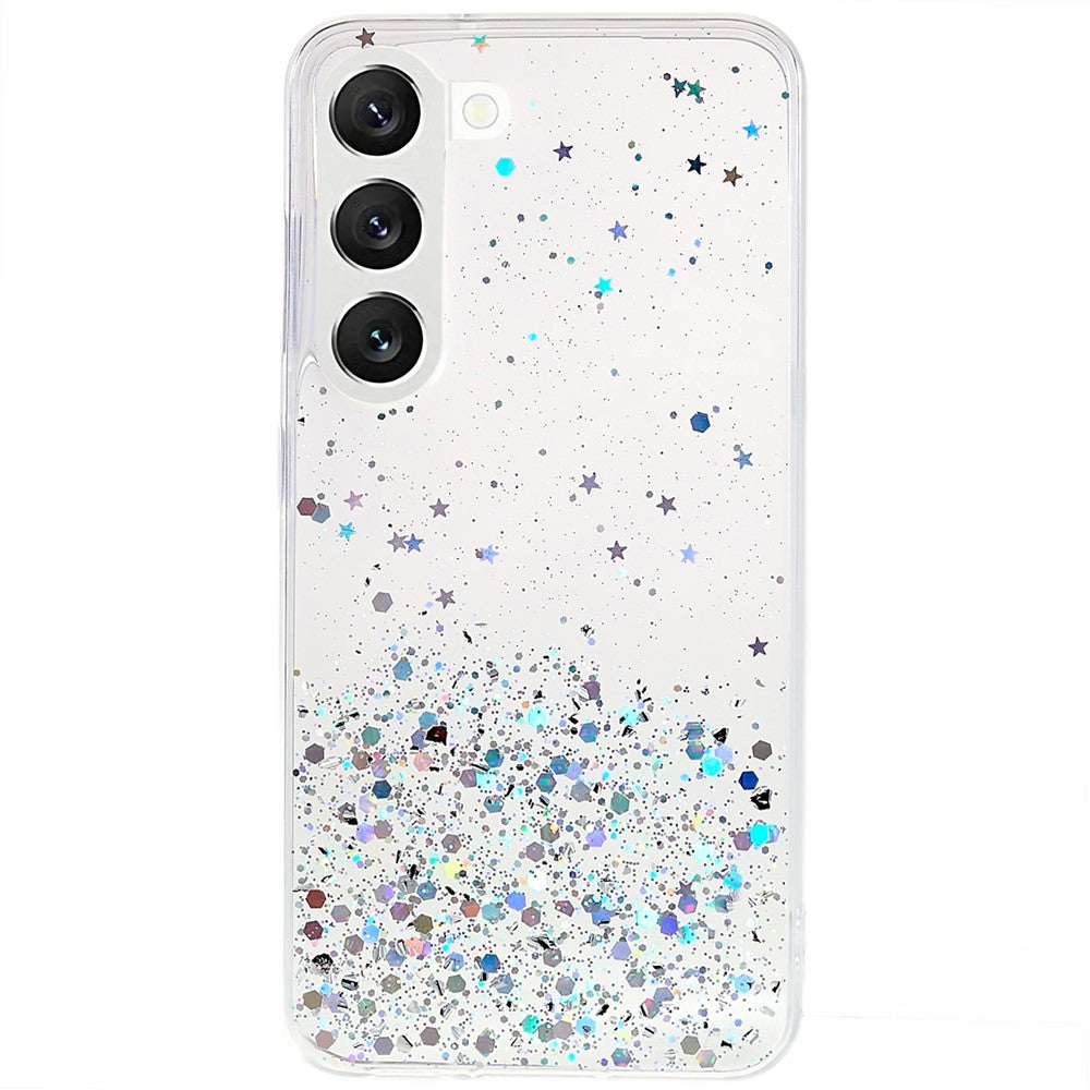 For Samsung Galaxy S22 5G Starry Sky Sparkle Epoxy Phone Case Soft TPU Protective Back Cover