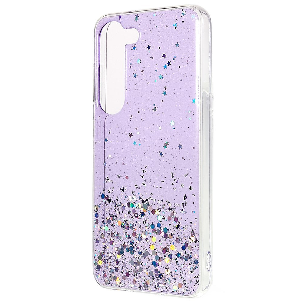 For Samsung Galaxy S22+ 5G Starry Sky Sparkle Epoxy Phone Case Shockproof Soft TPU Protective Back Cover