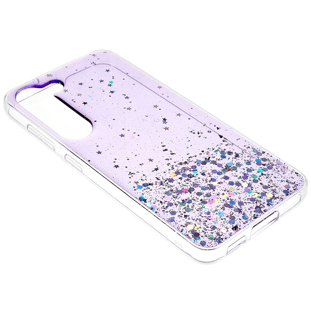 For Samsung Galaxy S22+ 5G Starry Sky Sparkle Epoxy Phone Case Shockproof Soft TPU Protective Back Cover