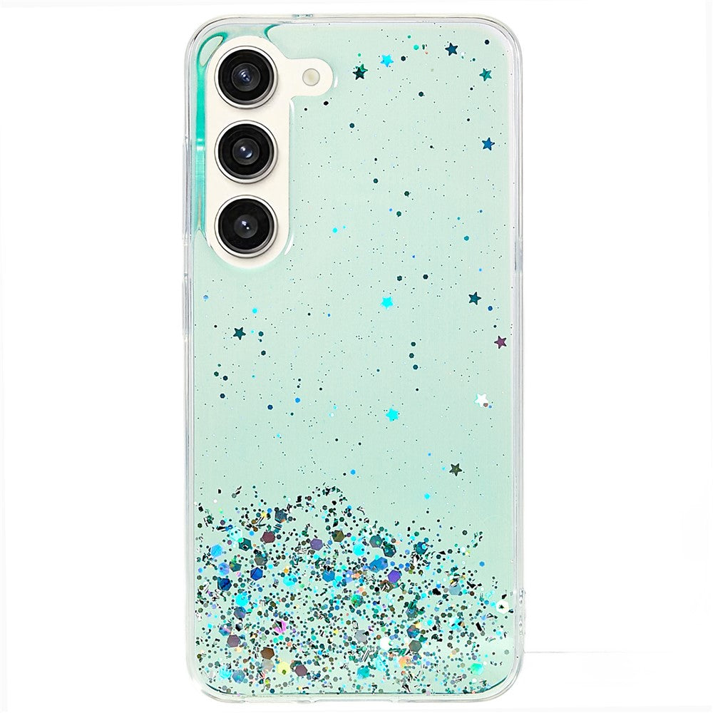 Samsung Galaxy S23 Starry Sky Sparkle Epoxy Soft TPU Phone Case Skyddande Baksida