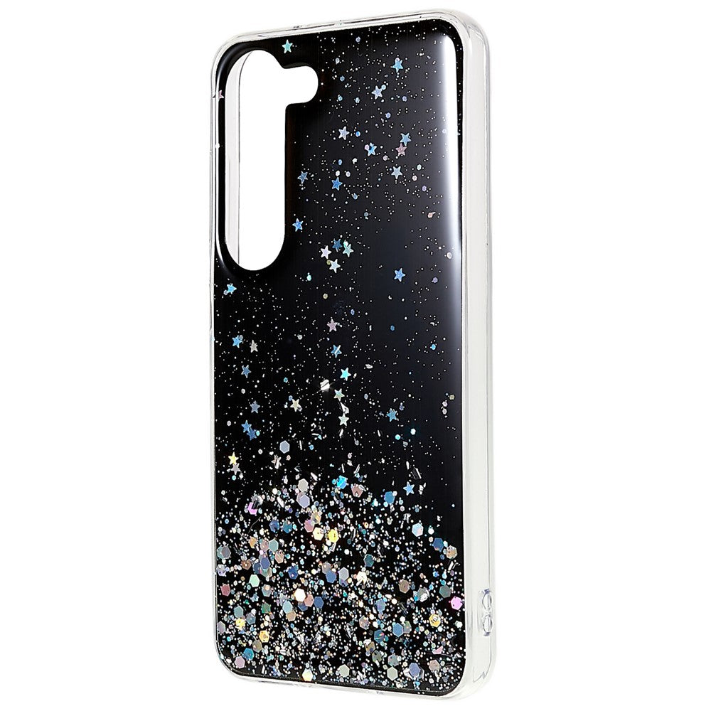 For Samsung Galaxy S23+ Starry Sky Sparkle Epoxy Phone Case Shockproof TPU Protective Back Cover