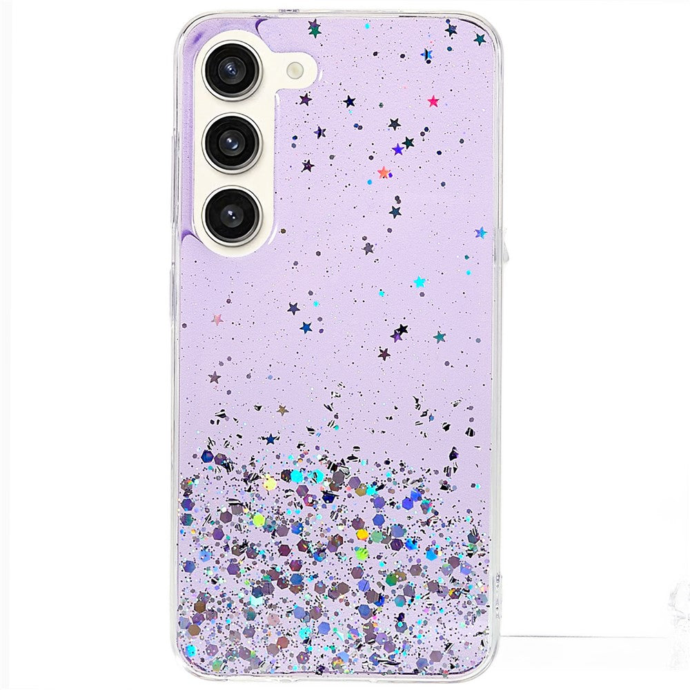 For Samsung Galaxy S23+ Starry Sky Sparkle Epoxy Phone Case Shockproof TPU Protective Back Cover