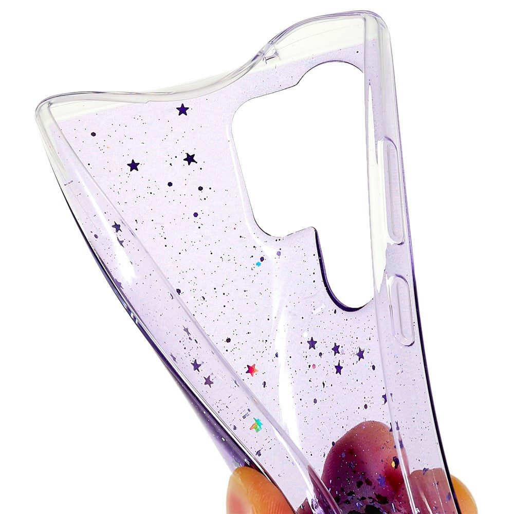 For Samsung Galaxy S22 Ultra 5G Back Cover, Starry Sky Sparkle Epoxy Phone Case Soft TPU Protective Shell