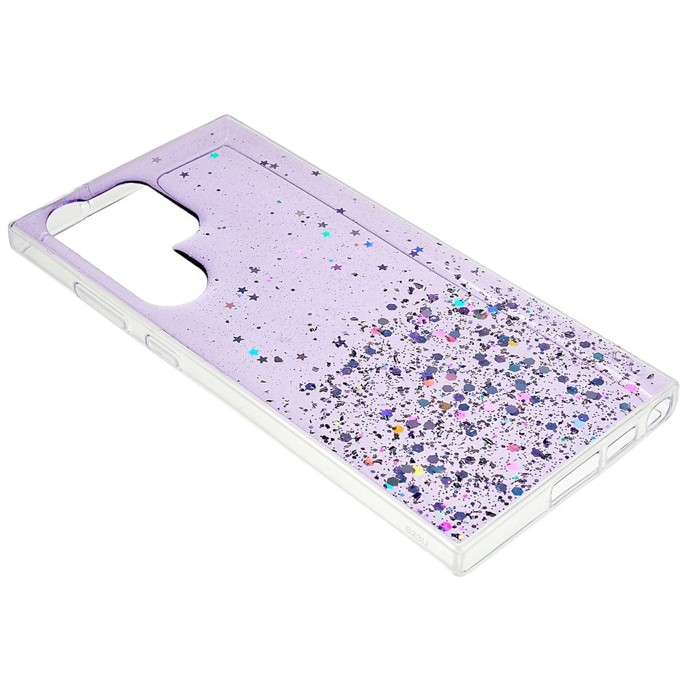 For Samsung Galaxy S22 Ultra 5G Back Cover, Starry Sky Sparkle Epoxy Phone Case Soft TPU Protective Shell