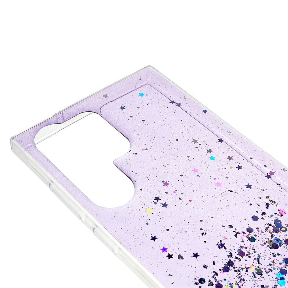 For Samsung Galaxy S22 Ultra 5G Back Cover, Starry Sky Sparkle Epoxy Phone Case Soft TPU Protective Shell