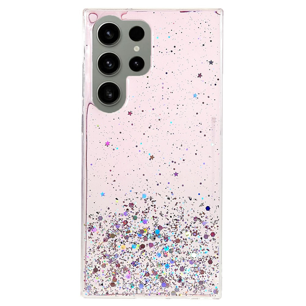 For Samsung Galaxy S23 Ultra Fall-proof Back Cover, Starry Sky Sparkle Epoxy Phone Case Soft TPU Protective Shell