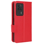 Xiaomi Redmi K60E 5G Reptåligt Litchi Textur mobilskal PU Läder + TPU Plånboksfodral