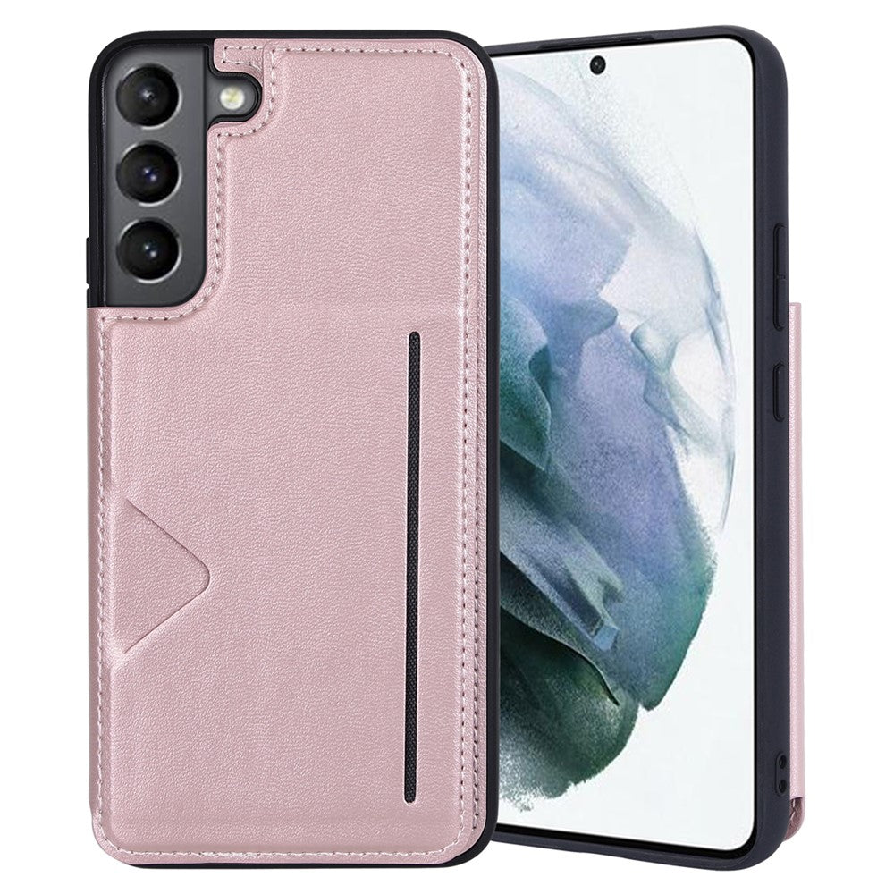 HANMAN Mika Series For Samsung Galaxy S23 PU Leather Coated TPU Protective Case Magnetic Card Slots Design Cell Phone Shell Cover