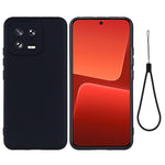 For Xiaomi 13 5G Shockproof Liquid Silicone Case Cell Phone Cover Protector with Strap