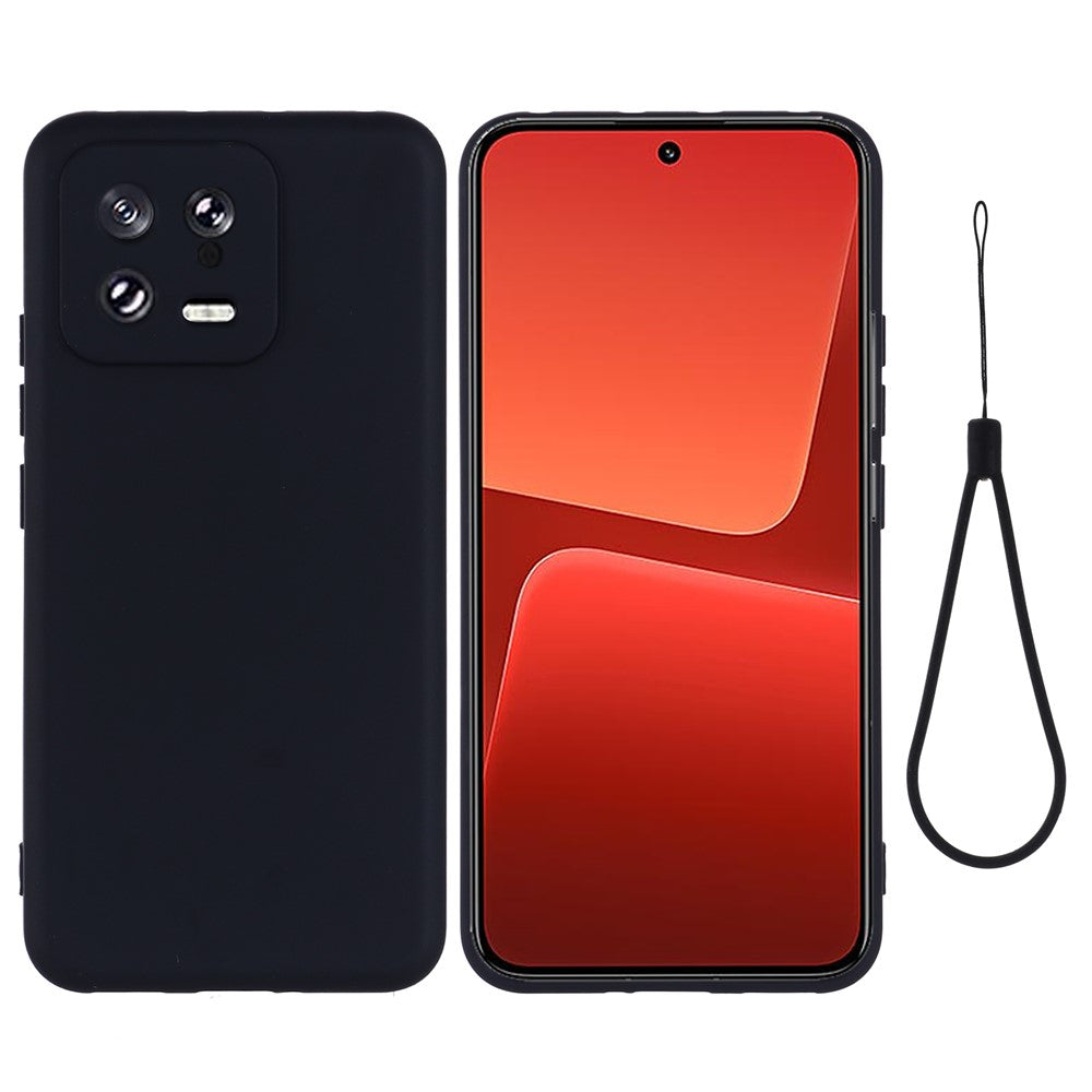 For Xiaomi 13 5G Shockproof Liquid Silicone Case Cell Phone Cover Protector with Strap