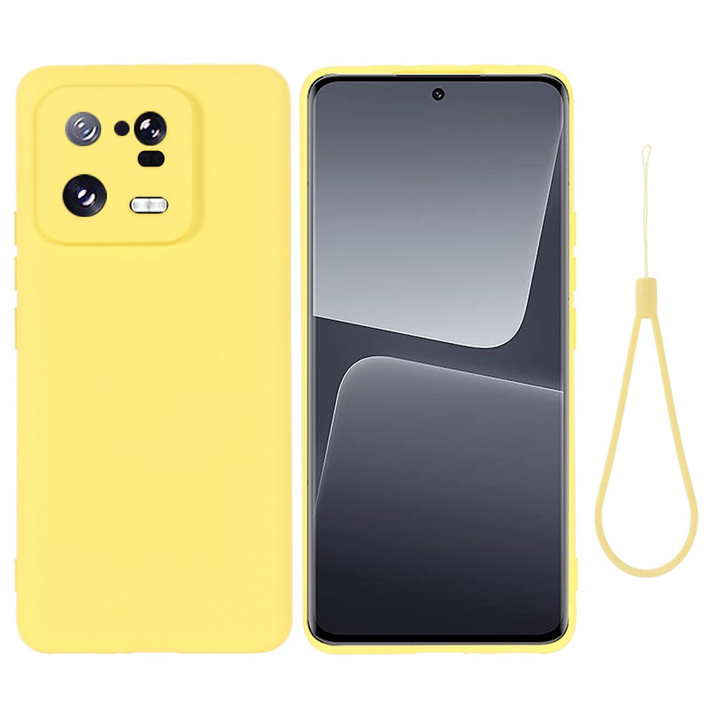 For Xiaomi 13 Pro 5G Drop Resistant Liquid Silicone Case Cell Phone Cover Protector with Strap