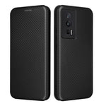 Phone Case for Xiaomi Poco F5 Pro 5G / Redmi K60 Pro 5G / K60 5G Card Slot PU Leather Magnetic Auto-absorbed Stand Carbon Fiber Texture Phone Cover