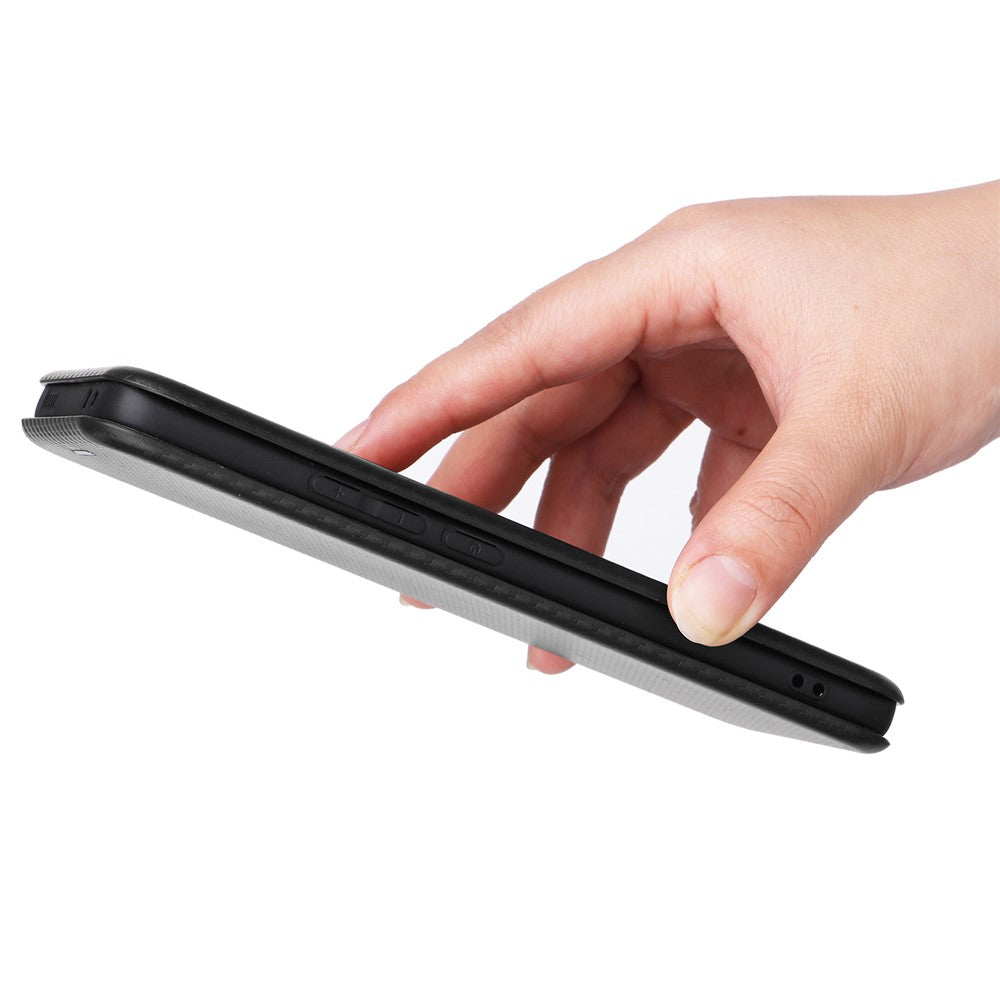 Phone Case for Xiaomi Poco F5 Pro 5G / Redmi K60 Pro 5G / K60 5G Card Slot PU Leather Magnetic Auto-absorbed Stand Carbon Fiber Texture Phone Cover