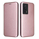Phone Case for Xiaomi Poco F5 Pro 5G / Redmi K60 Pro 5G / K60 5G Card Slot PU Leather Magnetic Auto-absorbed Stand Carbon Fiber Texture Phone Cover