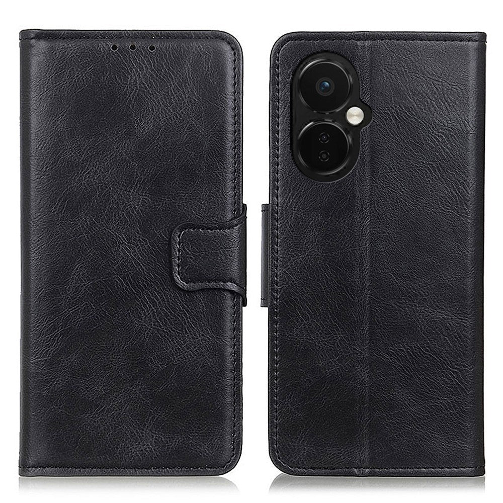 OnePlus Nord CE 3 Lite 5G / Nord N30 5G PU-läderfodral med stativ, Crazy Horse-textur, plånboksfodral