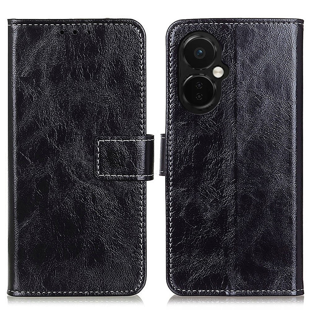 OnePlus Nord CE 3 Lite 5G / Nord N30 5G mobilstativ PU-läder Retro Crazy Horse Texture Plånboksfodral