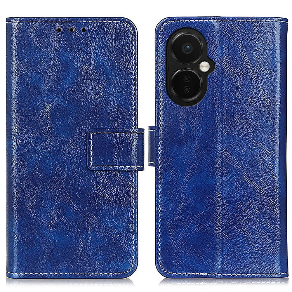 OnePlus Nord CE 3 Lite 5G / Nord N30 5G mobilstativ PU-läder Retro Crazy Horse Texture Plånboksfodral