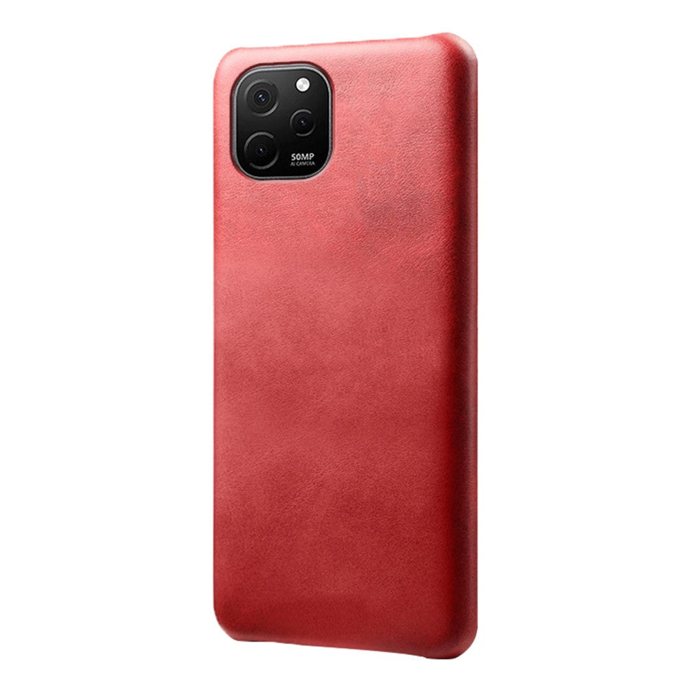 Huawei Nova Y61 4G mobilcover med kalveskindsstruktur, ridsefast PU-læderbelagt PC