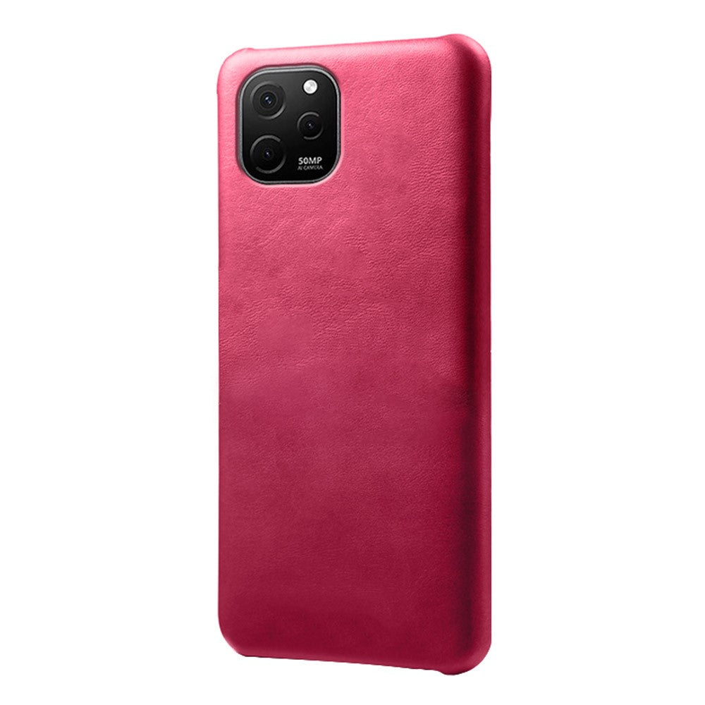 Huawei Nova Y61 4G mobilcover med kalveskindsstruktur, ridsefast PU-læderbelagt PC