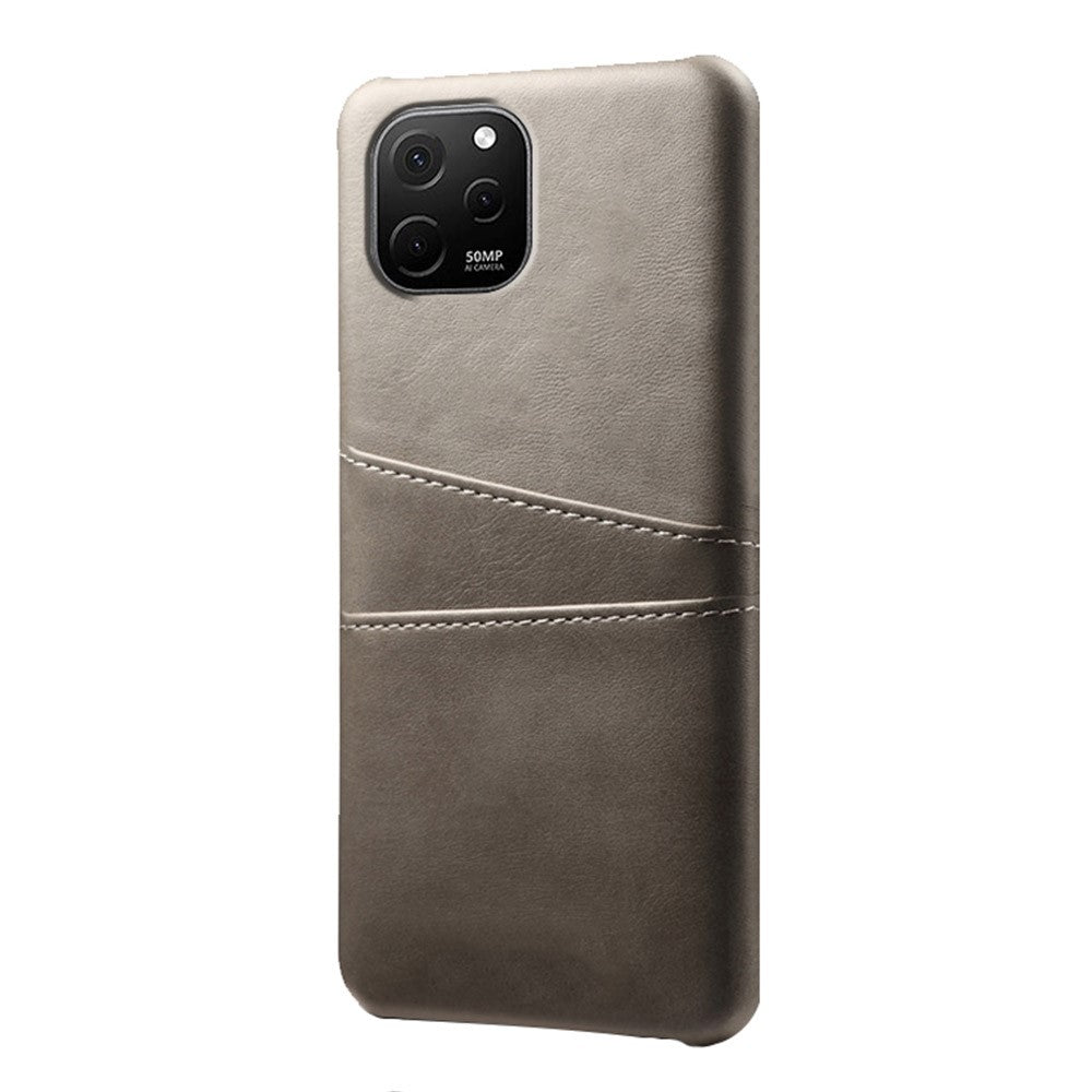 Huawei Nova Y61 4G Dubbla Kortplatser mobil Baksida PC + PU Läder mobilskal Skal
