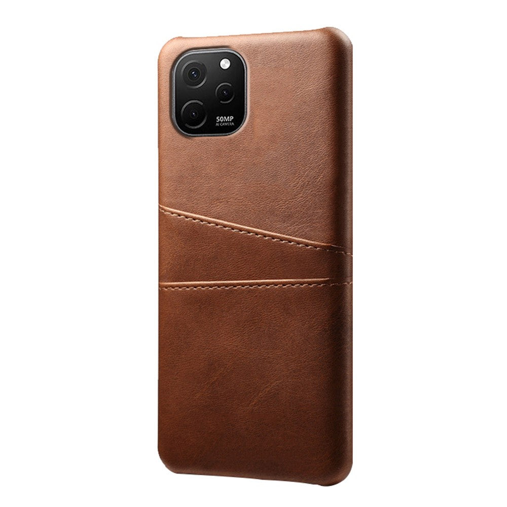 For Huawei nova Y61 4G Dual Card Slots Phone Back Cover PC+PU Leather Phone Case Shell