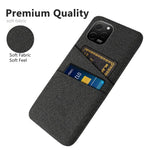 For Huawei nova Y61 4G Anti-Dust Cloth Texture Phone Back Cover Cellphone Protective Case with 2 Card Slots