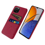 Huawei Nova Y61 4G, dammtät tygstruktur, baksida, mobilmobilskyddsskal med 2 kortplatser