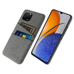 Huawei Nova Y61 4G, dammtät tygstruktur, baksida, mobilmobilskyddsskal med 2 kortplatser