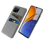 Huawei Nova Y61 4G, dammtät tygstruktur, baksida, mobilmobilskyddsskal med 2 kortplatser