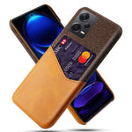 For Xiaomi Redmi Note 12 Pro+ 5G Card Holder Cloth Texture Phone Case PU Leather Coated Hard PC Phone Cover