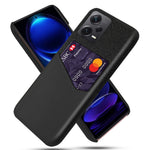 For Xiaomi Redmi Note 12 Pro+ 5G Card Holder Cloth Texture Phone Case PU Leather Coated Hard PC Phone Cover