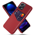 For Xiaomi Redmi Note 12 Pro+ 5G Card Holder Cloth Texture Phone Case PU Leather Coated Hard PC Phone Cover