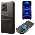 For Xiaomi Redmi Note 12 Pro+ 5G Phone Back Cover PC+PU Leather Phone Case with Dual Card Slots