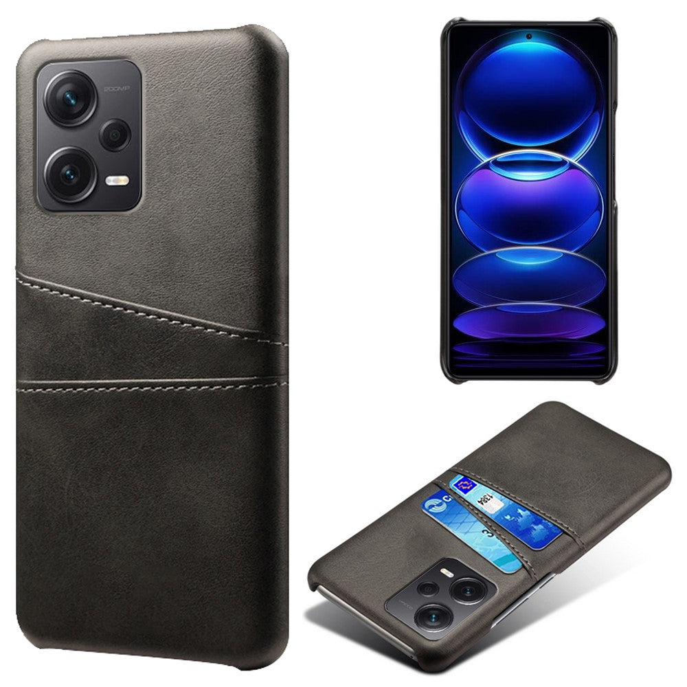 For Xiaomi Redmi Note 12 Pro+ 5G Phone Back Cover PC+PU Leather Phone Case with Dual Card Slots