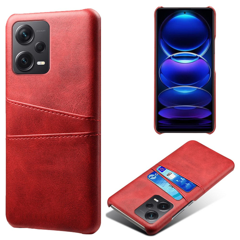 For Xiaomi Redmi Note 12 Pro+ 5G Phone Back Cover PC+PU Leather Phone Case with Dual Card Slots