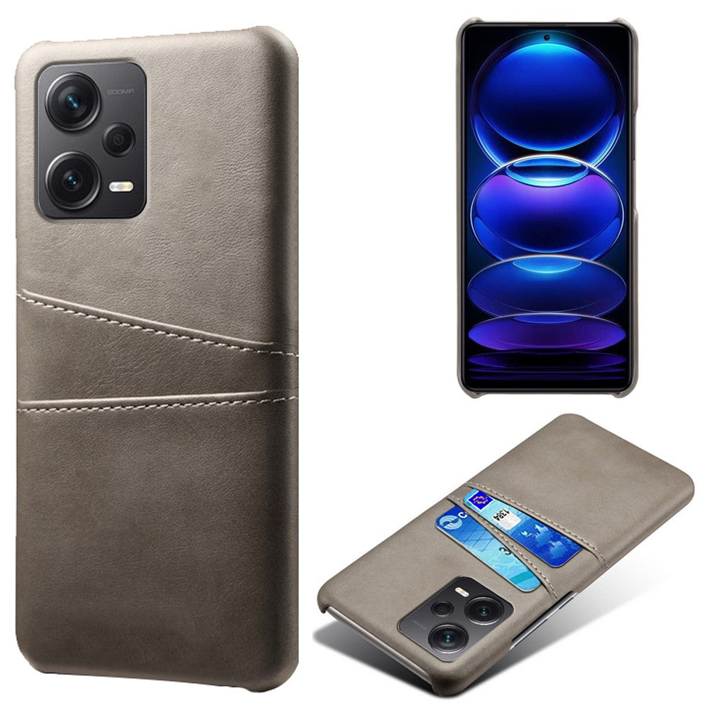 For Xiaomi Redmi Note 12 Pro+ 5G Phone Back Cover PC+PU Leather Phone Case with Dual Card Slots