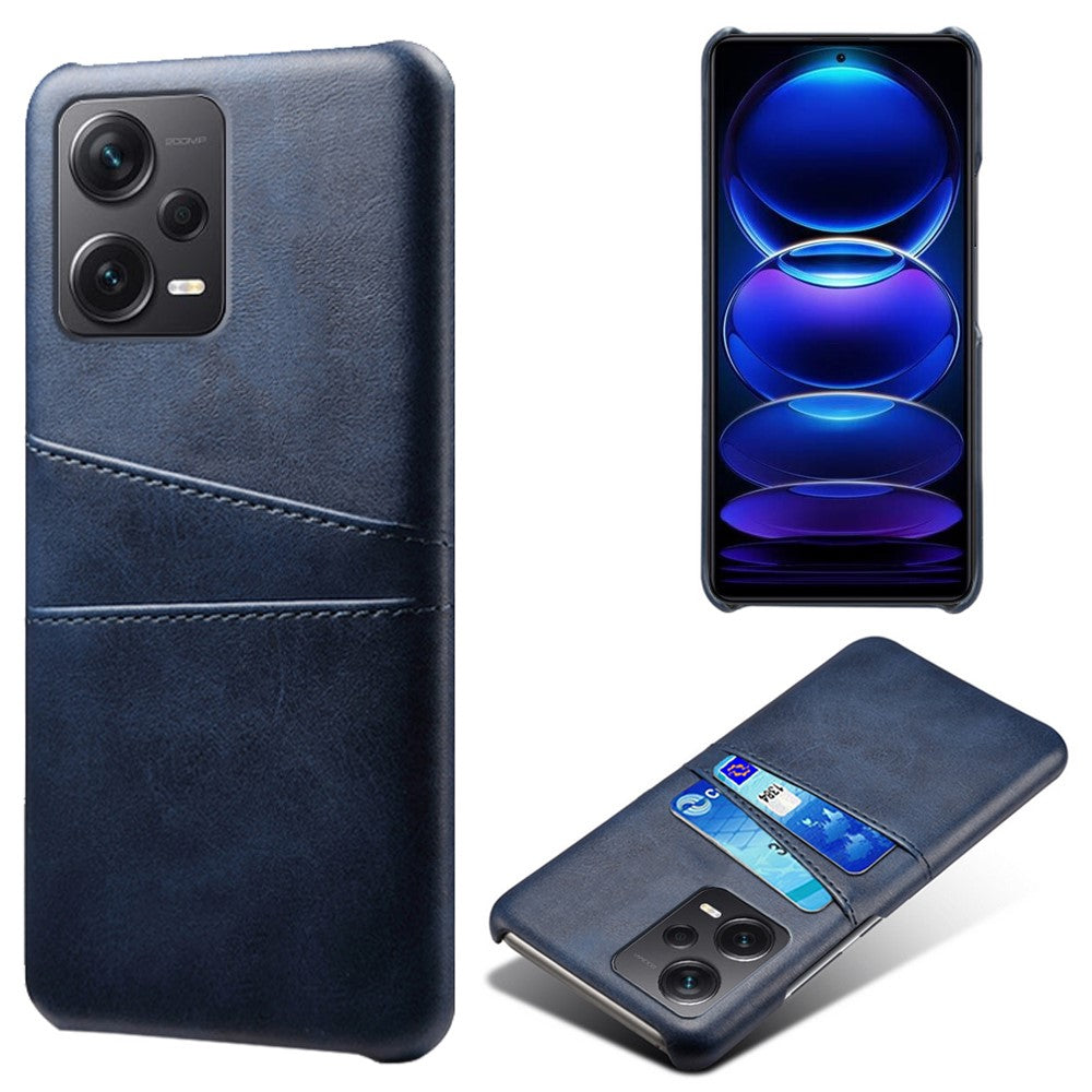 For Xiaomi Redmi Note 12 Pro+ 5G Phone Back Cover PC+PU Leather Phone Case with Dual Card Slots