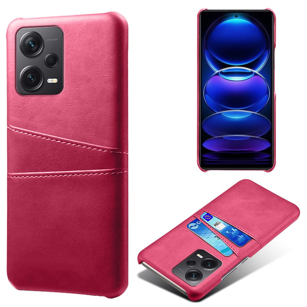 Xiaomi Redmi Note 12 Pro+ 5G mobil bakstycke PC+PU-läder mobilskal med dubbla kortplatser