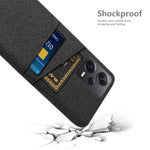 Xiaomi Redmi Note 12 Pro+ 5G Tygtextur mobil Baksida Slim-Fit Mobilmobilskyddsskal med 2 Kortplatser