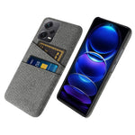 Xiaomi Redmi Note 12 Pro+ 5G Tygtextur mobil Baksida Slim-Fit Mobilmobilskyddsskal med 2 Kortplatser
