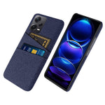 Xiaomi Redmi Note 12 Pro+ 5G Tygtextur mobil Baksida Slim-Fit Mobilmobilskyddsskal med 2 Kortplatser